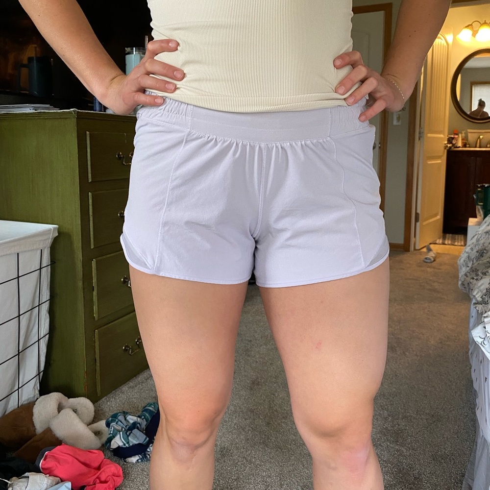 Lulu lemon lavender running shorts size 8